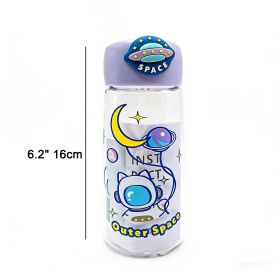 Astronaut Cat Plastic Bottle 400ml-Purple