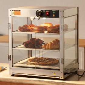 3-Tier Commercial Food Warmer Display Countertop Pizza Cabinet With Light