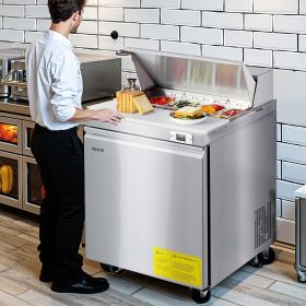 Commercial Refrigerated Sandwich Prep Worktable Stainless Steel Single Door