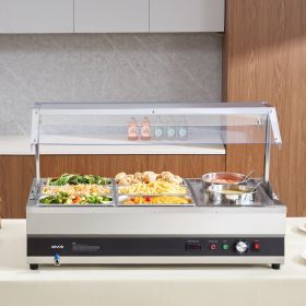 Commercial Soup Warmer Soup Station With Cover 2-Pot & 6-Pan Soup Kettle