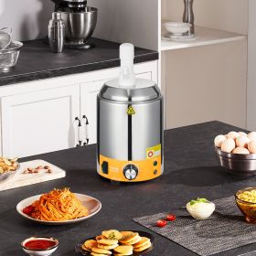 2.4L Electric Cheese Dispenser With Pump Commercial Hot Fudge Warmer 86F-230F (Option: Silver)