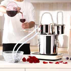 Moonshine Still Water Alcohol Distiller 3Gal W/Thumper Keg & 8W Water Pump (Option: Silver)