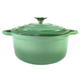 Dutch Oven,Dutch Oven Pot with Lid,5 QT Enamel Dutch Ovens with Dual Handles,Cast Iron Pot for Braiser,Cooking,Gifts for Family (Color: Green)