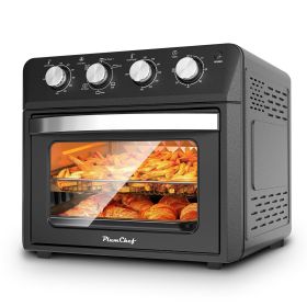 27.5QT 6-in-1 Air Fryer Toaster Oven, Dropdown-Door, 6-Slice, Countertop Convection Oven, Air Frying, Baking, Roasting, Broiling, Grilling, 1600W (Option: ATS25K3black)